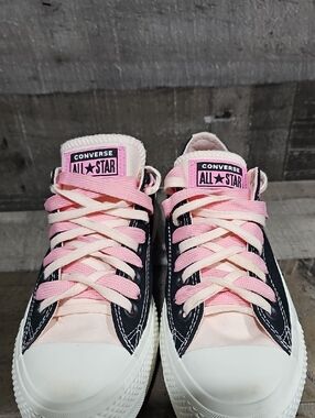 Converse Low Top Sneakers in Pink, Black and White